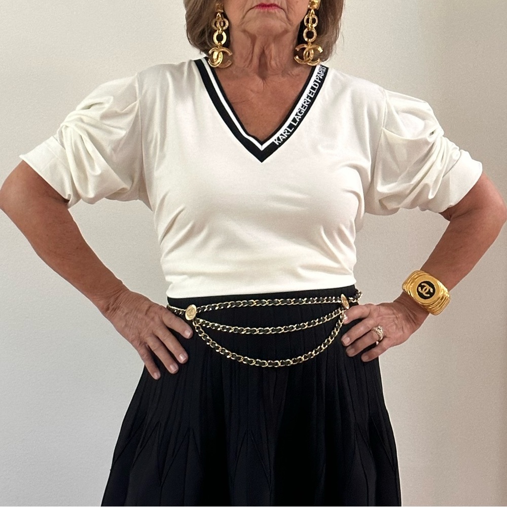 Karl Lagerfeld puff sleeve blouse